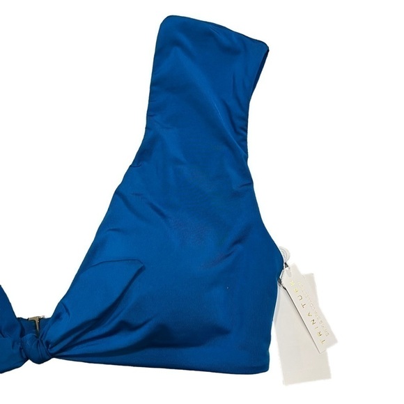 NEW Trina Turk front tie bikini top size 12 blue - Picture 6 of 13